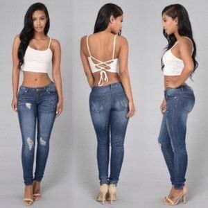 Fashion Nova clöuc dark ripped denim jeans size 3
